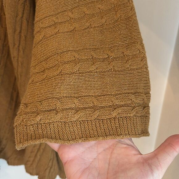 J. Jill Women’s long open cable knit camel tan casual cardigan sweater XL tall! - Picture 7 of 8